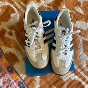 Adidas White and Black Sambas OG Sneakers